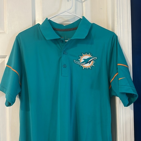 Men’s Nike Dri-Fit Miami Dolphins 100% Polyester Short Sleeve Polo Size Medium - Picture 3 of 9